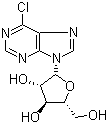 结构式 CAS# 7596-60-3, 6-氯-9-(beta-D-阿拉伯呋喃糖基)嘌呤