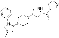 结构式 CAS# 760937-92-6, 特力利汀; 3-[[(2S,4S)-4-[4-(3-甲基-1-苯基-1H-吡唑-5-基)-1-哌嗪基]-2-吡咯烷基]甲酰基]噻唑烷