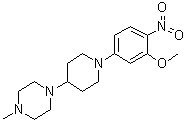 1-[1-(3-甲氧基-4-硝基苯基)-4-哌啶基]-4-甲基哌嗪分子结构 (CAS 761440-65-7)