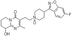 structure of CAS# 761460-08-6, Paliperidone N-oxide;3-[2-[4-(6-Fluoro-1,2-benzisoxazol-3-yl)-1-oxido-1-piperidinyl]ethyl]-6,7,8,9-tetrahydro-9-hydroxy-2-methyl-4H-pyrido[1,2-a]pyrimidin-4-one