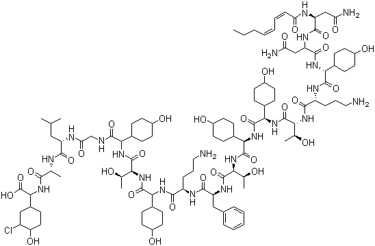 structure of CAS# 76168-82-6, Ramoplanin;A 16686; A 16686A; Antibiotic A 16686
