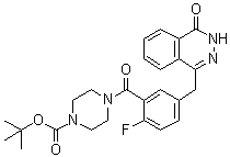 tert-Butyl 4-[2-fluoro-5-[(4-oxo-3,4-dihydrophthalazin-1-yl)methyl]benzoyl]piperazin-1-carboxylate molecular structure (CAS 763114-04-1)