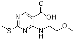 结构式 CAS# 76360-92-4, 4-[(2-甲氧基乙基)氨基]-2-(甲硫基)-5-嘧啶羧酸