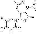 2',3'-二-O-乙酰基-5'-脱氧-5-氟尿苷分子结构 (CAS 76462-82-3)