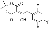 5-[1-羟基-2-(2,4,5-三氟苯基)亚乙基]-2,2-二甲基-1,3-二氧六环-4,6-二酮分子结构 (CAS 764667-64-3)