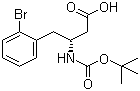 结构式 CAS# 765263-36-3, N-叔丁氧羰基-(R)-3-氨基-4-(2-溴苯基)丁酸