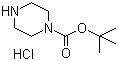 哌嗪-1-羧酸叔丁酯盐酸盐分子结构 (CAS 76535-74-5)