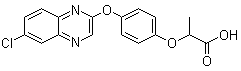 structure of CAS# 76578-12-6, Quizalofop;Pilot; Xylafop; 2-[4-[(6-Chloro-2-quinoxalinyl)oxy]phenoxy]-propanoic acid