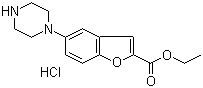 structure of CAS# 765935-67-9, 5-(1-Piperazinyl)-2-benzofurancarboxylic acid ethyl ester hydrochloride