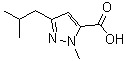 1-Methyl-3-(2-methylpropyl)-1H-pyrazole-5-carboxylic acid molecular structure (CAS 769132-77-6)