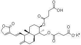 结构式 CAS# 76958-99-1, 去氢穿心莲内酯琥珀酸酯钾盐