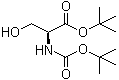 structure of CAS# 7738-22-9, N-tert-Butoxycarbonylserine tert-butyl ester;tert-Butyl (S)-2-[(tert-butoxycarbonyl)amino]-3-hydroxypropanoate