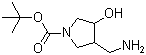 结构式 CAS# 773826-73-6, 3-(氨基甲基)-4-羟基-1-吡咯烷羧酸叔丁酯