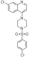 结构式 CAS# 774549-97-2, 7-氯-4-[4-[(4-氯苯基)磺酰基]-1-哌嗪基]喹啉