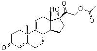 structure of CAS# 7753-60-8, Anecortave acetate;2-((10S,13S,17R)-17-Hydroxy-10,13-dimethyl-3-oxo-2,3,6,7,8,10,12,13,14,15,16,17-dodecahydro-1H-cyclopenta[a]phenanthren-17-yl)-2-oxoethyl acetate; 21-Acetoxypregna-4,9(11)-dien-17alpha-ol-3,20-dione; Al 3789; Anecortave; Anecortave acetate; NSC 15475; NSC 24345; Retaane