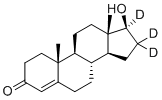 structure of CAS# 77546-39-5, Testosterone-16,16,17-D3;(8R,9S,10R,13S,14S,17S)-16,16,17-trideuterio-17-hydroxy-10,13-dimethyl-1,2,6,7,8,9,11,12,14,15-decahydrocyclopenta[a]phenanthren-3-one