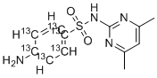 4-amino-N-(4,6-dimethylpyrimidin-2-yl)(1,2,3,4,5,6-13C6)cyclohexa-1,3,5-triene-1-sulfonamide molecular structure (CAS 77643-91-5)