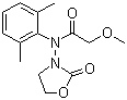 结构式 CAS# 77732-09-3, 恶霜灵; N-(2,6-二甲基苯基)-N-(2-氧代-1,3-恶唑烷-3-基)-2-甲氧基乙酰胺