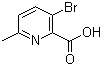 3-溴-6-甲基-2-吡啶羧酸分子结构 (CAS 779344-30-8)