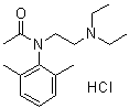 N-[2-(二乙基氨基)乙基]-N-(2,6-二甲基苯基)乙酰胺单盐酸盐分子结构 (CAS 77966-80-4)