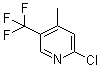 2-氯-4-甲基-5-(三氟甲基)吡啶分子结构 (CAS 780802-36-0)