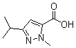 3-异丙基-1-甲基-1H-吡唑-5-羧酸分子结构 (CAS 78208-73-8)