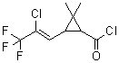3-(2-氯-3,3,3-三氟-1-丙烯-1-基)-2,2-二甲基环丙烷甲酰氯分子结构 (CAS 78246-90-9)