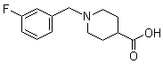 structure of CAS# 783298-62-4, 1-[(3-Fluorophenyl)methyl]-4-piperidinecarboxylic acid