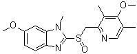 6-Methoxy-2-[[(4-methoxy-3,5-dimethyl-2-pyridinyl)methyl]sulfinyl]-1-methyl-1H-benzimidazole molecular structure (CAS 784143-42-6)