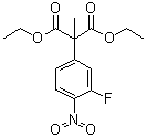 structure of CAS# 78543-06-3, 2-(3-Fluoro-4-nitrophenyl)-2-methylmalonic acid diethyl ester;Diethyl 2-(3-fluoro-4-nitrophenyl)-2-methylmalonate; Diethyl 2-(3-fluoro-4-nitrophenyl)-2-methylpropanedioate