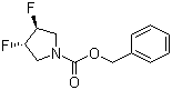 structure of CAS# 790658-58-1, (3R,4R)-N-Cbz-3,4-difluoropyrrolidine;(3R,4R)-Benzyl 3,4-difluoropyrrolidine-1-carboxylate; (3R,4R)-3,4-Difluoro-1-pyrrolidinecarboxylic acid phenylmethyl ester