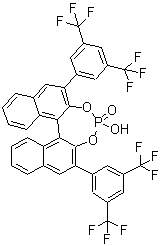 (11bR)-2,6-Bis[3,5-bis(trifluoromethyl)phenyl]-4-hydroxy-dinaphtho[2,1-d:1',2'-f][1,3,2]dioxaphosphepin 4-oxide molecular structure (CAS 791616-62-1)
