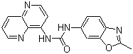 N-(2-甲基-6-苯并恶唑基)-N'-1,5-二氮杂萘-4-基脲分子结构 (CAS 792173-99-0)