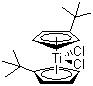 双(叔丁基环戊二烯)二氯化钛分子结构 (CAS 79269-71-9)