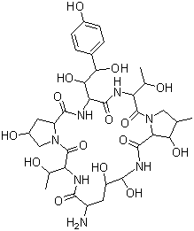 1-[(4R,5R)-4,5-Dihydroxy-L-ornithine]echinocandin B molecular structure (CAS 79411-15-7)