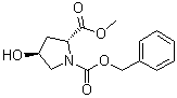 structure of CAS# 79433-95-7, N-Carbobenzoxy-trans-4-Hydroxy-D-proline methyl ester;(2R,4S)-4-Hydroxy-1,2-pyrrolidinedicarboxylic acid 2-methyl 1-(phenylmethyl) ester