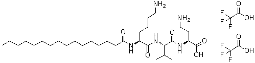 (2S)-N2-(1-Oxohexadecyl)-L-lysyl-L-valyl-2,4-diaminobutanoic acid bis(trifluoroacetate) molecular structure (CAS 794590-34-4)