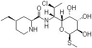 structure of CAS# 79548-73-5, Pirlimycin;Methyl 7-chloro-6,7,8-trideoxy-6-[[[(2S,4R)-4-ethyl-2-piperidinyl]carbonyl]amino]-1-thio-L-threo-alpha-D-galactooctopyranoside