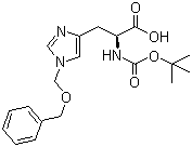 N-Boc-N'-苄氧甲基-L-组氨酸分子结构 (CAS 79950-65-5)