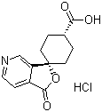 结构式 CAS# 799773-96-9, 顺式-1'-氧代-螺[环己基-1,3'(1'H)-呋喃并[3,4-c]吡啶]-4-羧酸盐酸盐