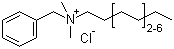 结构式 CAS# 8001-54-5, 苯扎氯铵; C8-C16 烷基二甲基苄基氯化铵