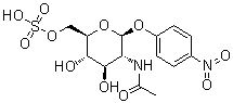 4-硝基苯基 2-乙酰氨基-2-脱氧-6-磺基-beta-D-吡喃葡萄糖苷分子结构 (CAS 80095-44-9)