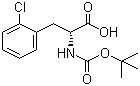 结构式 CAS# 80102-23-4, Boc-D-2-氯苯丙氨酸; N-叔丁氧羰基-D-2-氯苯丙氨酸
