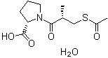 1-[(2S)-3-(乙酰硫基)-2-甲基-1-氧代丙基]-L-脯氨酸一水合物分子结构 (CAS 801293-45-8)