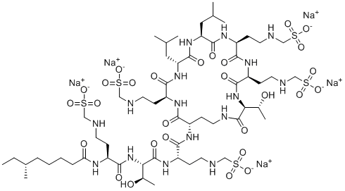 结构式 CAS# 8068-28-8, 粘杆菌素甲基磺酸钠