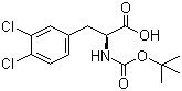 结构式 CAS# 80741-39-5, Boc-L-3,4-二氯苯丙氨酸; N-叔丁氧羰基-L-3,4-二氯苯丙氨酸