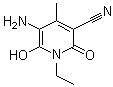 5-Amino-1-ethyl-1,2-dihydro-6-hydroxy-4-methyl-2-oxo-3-pyridinecarbonitrile molecular structure (CAS 80749-15-1)