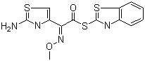 structure of CAS# 80756-85-0, S-2-Benzothiazolyl 2-amino-alpha-(methoxyimino)-4-thiazolethiolacetate