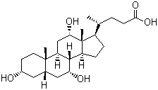 结构式 CAS# 81-25-4, 胆酸; 3alpha,7alpha,12alpha-三羟基-5beta-胆烷酸