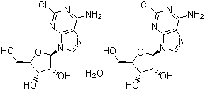 结构式 CAS# 81012-94-4, 2-氯腺苷半水合物